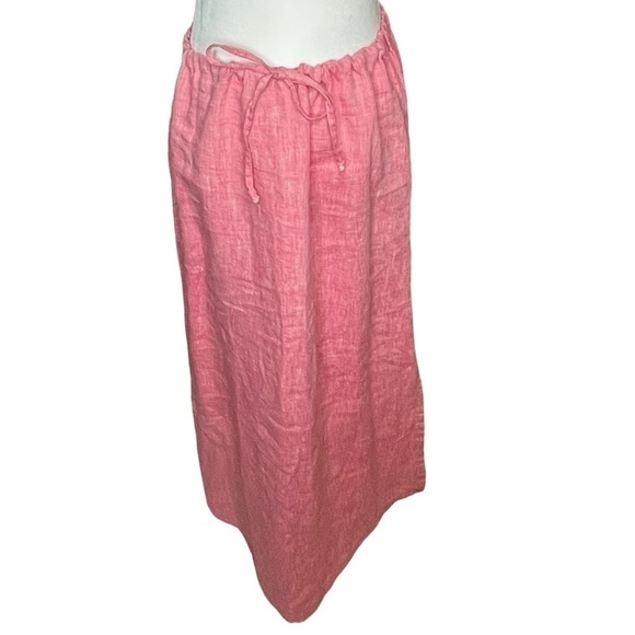 Two piece Liz & Jane Linen Pink Sleeveless Blouse & Maxi Skirt, Size Medium NWT - Picture 2 of 15